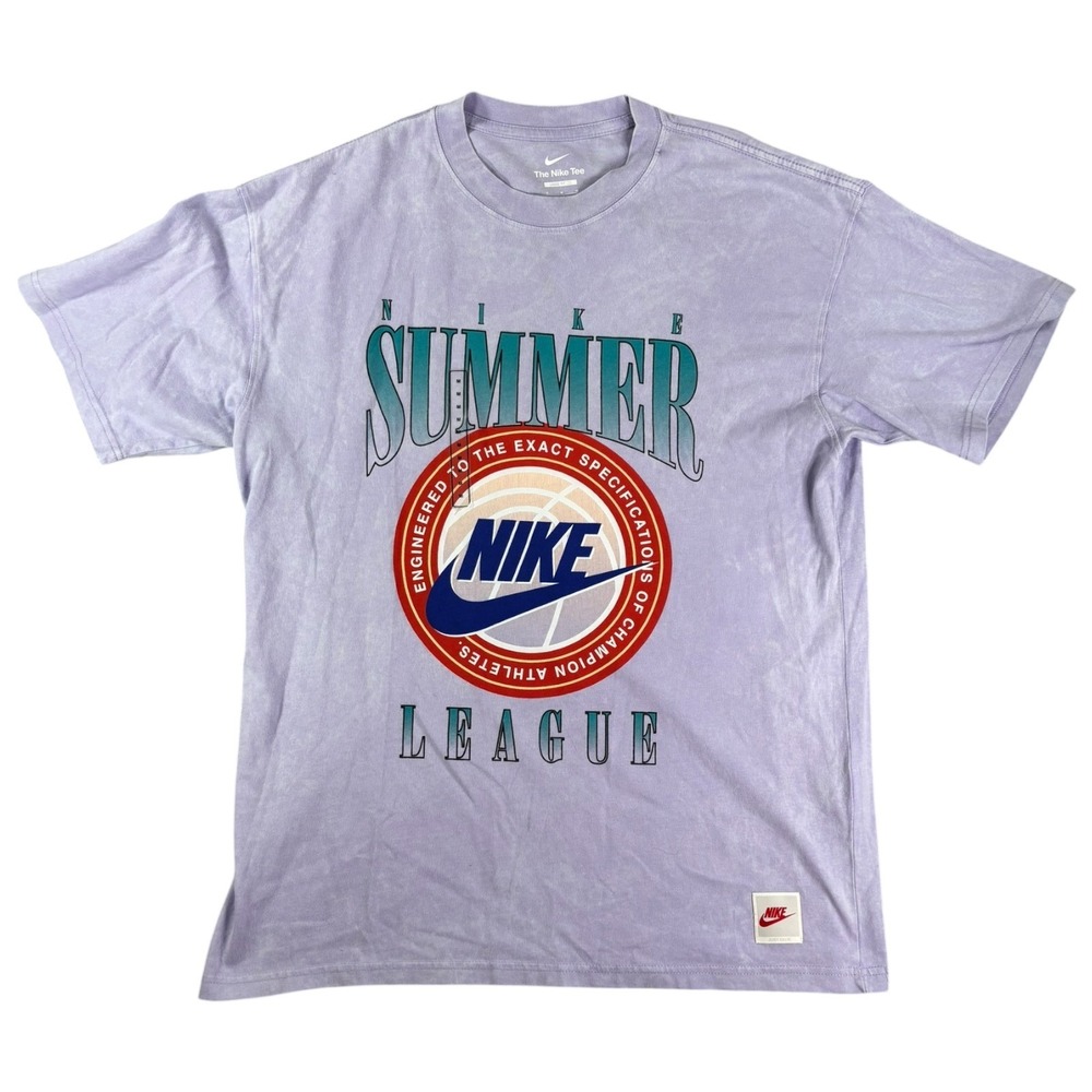 Nike Basketball Tee Shirt Mens Medium Purple Summer League Graphic Print